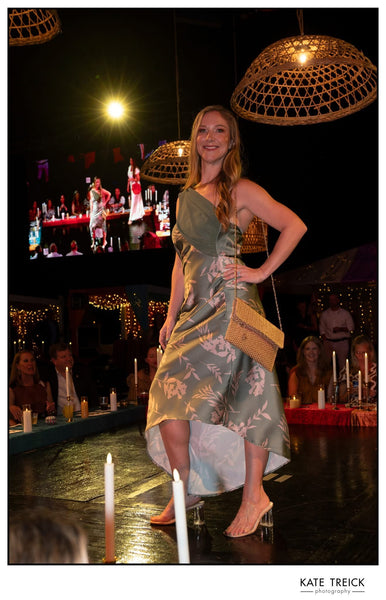 The Tuscany Italian Satin Dress with Scarf