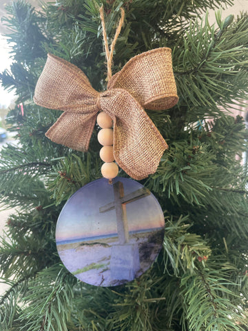 Beach Cross Ornaments - Sunset