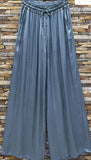 Italian Wide Leg Satin Feel Pants