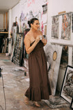 Showstopper Cotton Halter Maxi Dress