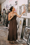 Showstopper Cotton Halter Maxi Dress