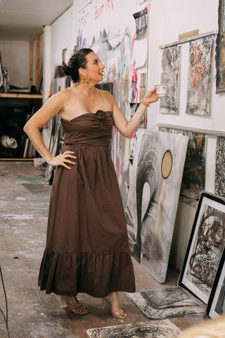 Showstopper Cotton Halter Maxi Dress