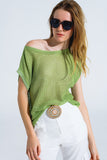 Q2 Sparkle Open Knit Sweater