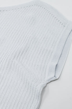 Q2 Sparkle Open Knit Sweater