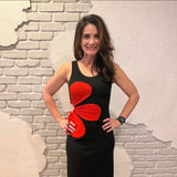 Rosina Long Dress with Contrast Floral Cutout