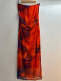 Donatella Mesh Printed Strapless Dress
