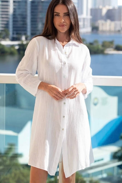 The Long Island Tunic Button Down Dress