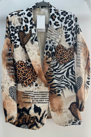 Italian Love Is Wild Animal Print Blazer
