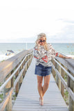 Heart City Round Knit Printed Sweater