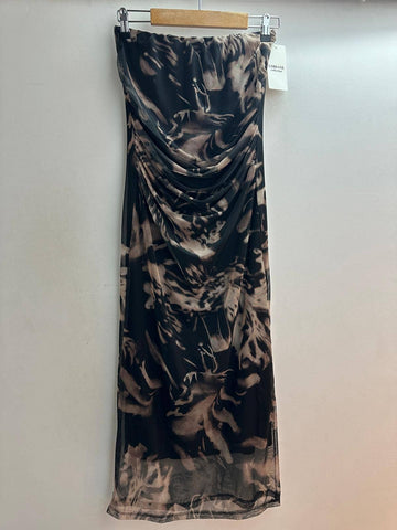 Donatella Mesh Printed Strapless Dress