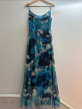 The Jenna Print Sheer Illusion Mesh Midi  Dress - Abstract