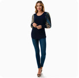 Annika Puff Sleeve Top -Sheer Print Sleeve