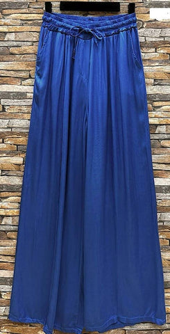 Italian Wide Leg Satin Feel Pants