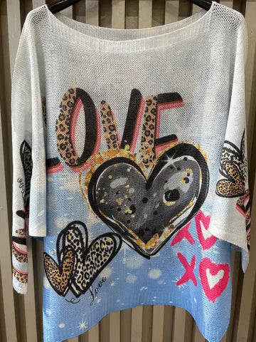 LOVE Italian Printed Sweater