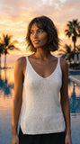 Italian Sparkle Sleeveless Knit Sweater