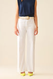 Q2 Stretch Straight Leg Pants -White
