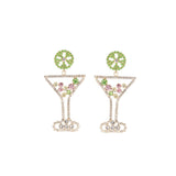Rhinestone Martini Earrings