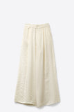 The Q2 Wide Leg Shiny Pants- Cream