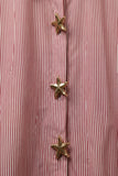 The Q2 Oversized Striped Poplin Blouse With Starfish Buttons