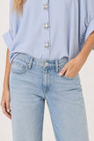 The Q2 Oversized Striped Poplin Blouse With Starfish Buttons