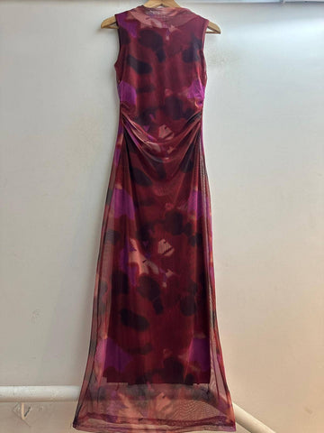 Printed Bodycon Mesh Italian Dress