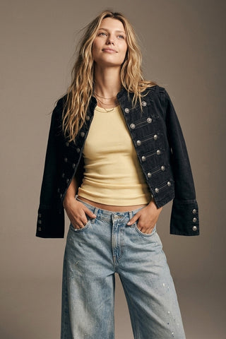 Q2 Officer Denim Jacket - Black Wash