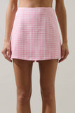 Kassy Checker Mini Skort- Pink