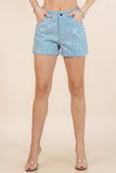 Helena Sequin Denim Shorts Pants- Denim
