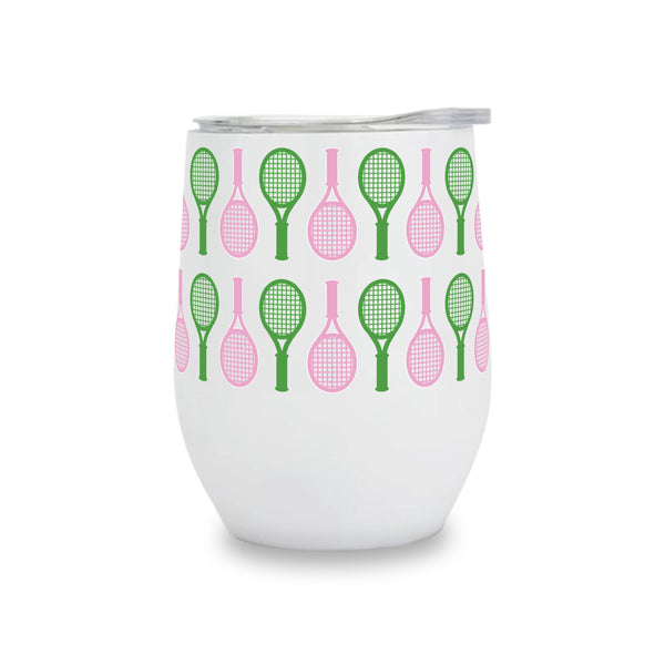 Insulated Wine Tumbler - Tennis Repeat