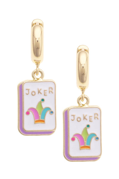 Joker Chunky Hinged Hoop Earrings in Shiny Gold