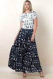 Vogue White Print Palazzo Pants - Black