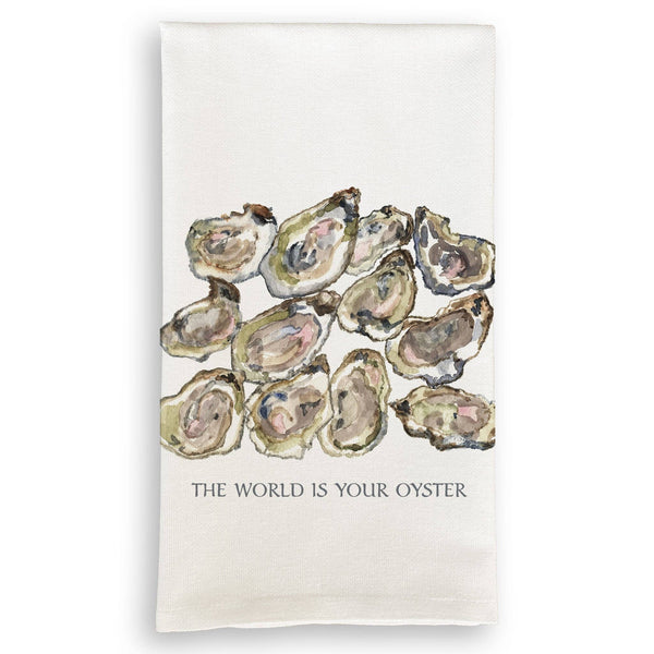 A Dozen Oysters with Quote: Dishtowel