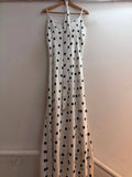 Italian Satin Polka Dot Spaghetti Strap Dress