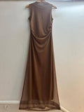 Mesh High Neck Solid Italian Dress