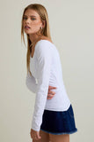 Scooped Neckline with Long Sleeves Top