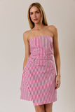 Candy Stripe Strapless Fit & Flare Mini Dress