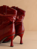 The Jolene | Red Kitten Heeled Western Boot - Red
