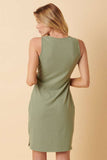 Rib Knit Tank Dress - Wine