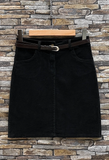 Italian Corduroy Skirt w/ Belt