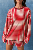 Waldo Long Sleeve Round Neck Striped Top
