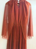 Sienna Mid Length Pleats + Tulle Cape Dress