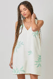 Mystree Floral Printed Denim Shift Dress - Rose Haze
