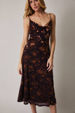 Sleeveless Burnout Floral Midi Flare Dress