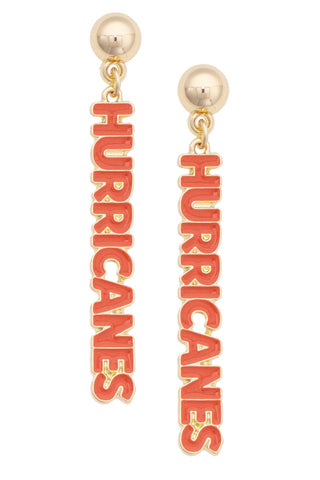 Miami Hurricanes Puffy Nameplate Earrings