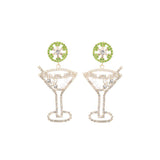 Rhinestone Martini Earrings