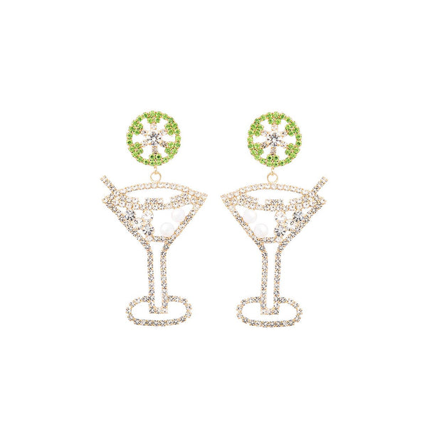 Rhinestone Martini Earrings