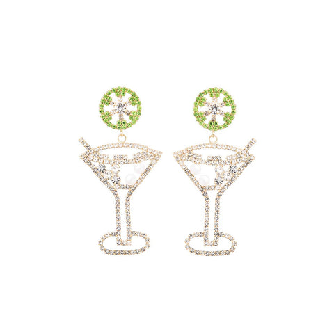 Rhinestone Martini Earrings