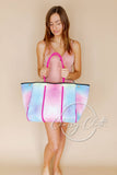 Neoprene Beach Bag - Pastel Watercolor RTS