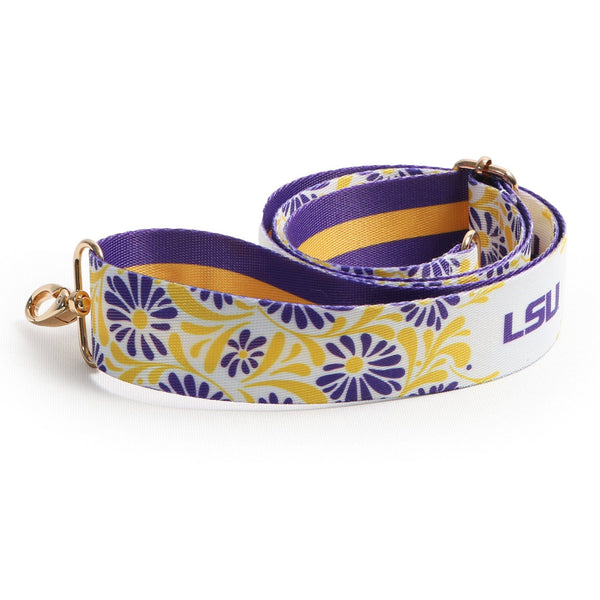 LSU Tigers Floral Purse Strap – 1.5"