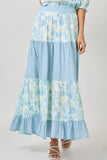Mystree Mixed Media Long Skirt